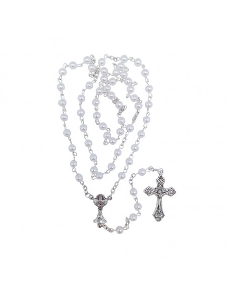 Rosario Perla Primera Comunion 5mm En Caja