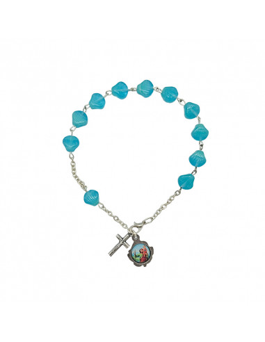 Brazalete Cristal Azul Conchas...