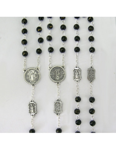 Rosario Plastico San Benito 6mm Negro...