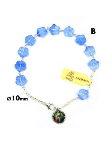 Rosario Brazalete Cristal 8Mm Azul...