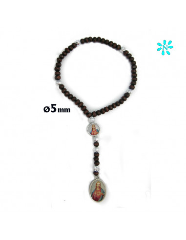 Rosario Madera Elastico Marron 5Mm...