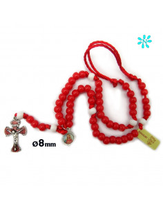 Rosario Plastico 8mm Rojo...