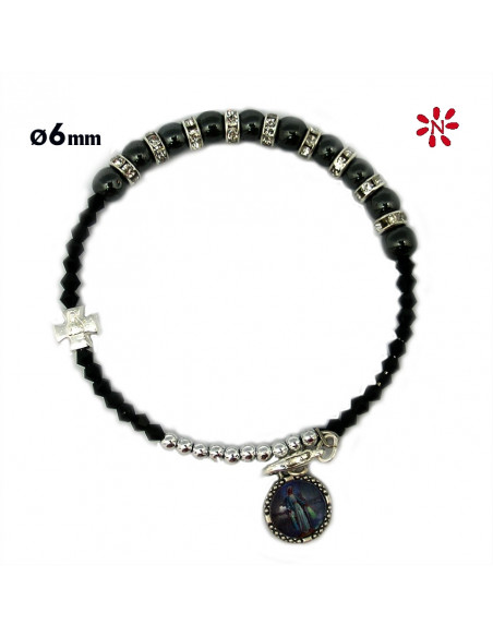 Rosario Madera 8Mm Olivo Padre Pio En Paters Con Cuerda Y Cruz