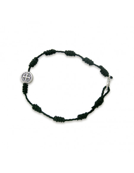 Brazalete Del Peregrino San Benito Negro Cuerda