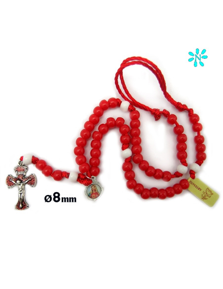 Rosario Plastico 5Mm Multicolor Con Brillante En Caja Tipo Corazon