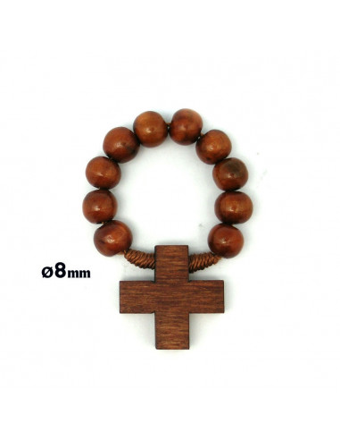 Decena Madera Oval 8X10mm Marron