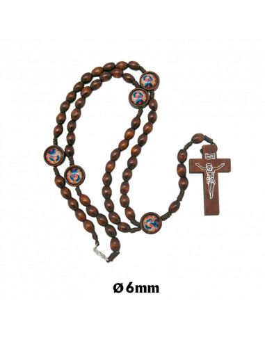Rosario Madera Ovalado 6Mm Virgen...
