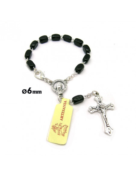 Rosario Madera Blanca San Benito 4Mm Paters Medalla San Benito En Caja