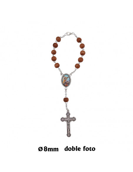 Rosario Madera Blanca San Benito 4Mm Paters Medalla San Benito En Caja