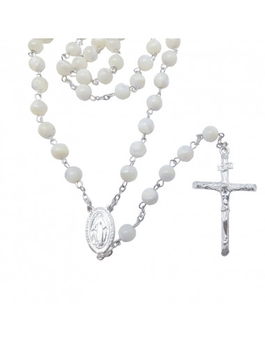 Rosario Nacar Y Plata 6mm En Caja