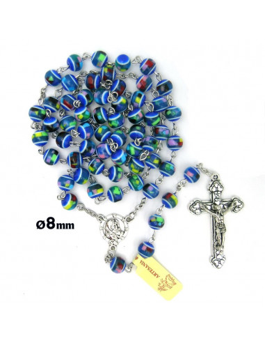 Rosario Plastico Redondo Azul 8Mm...