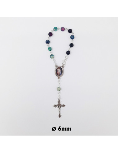 Decena Piedra Multicolor Con Mosqueton