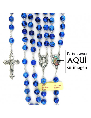 Rosario Plastico Azul Intenso 7Mm Con...
