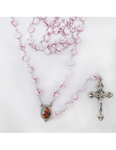 Rosario Plastico Perla Blanca 6Mm Con...