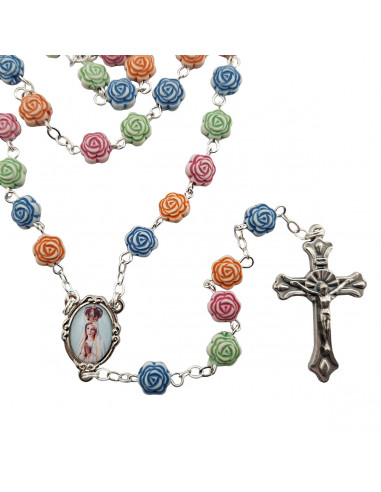 Rosario Plastico Oval Liso 10Mm Negro