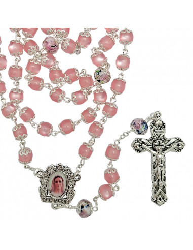 Rosario Resina Liso 8Mm Rosa Paters...