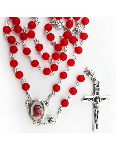 Rosario plastico Liso 6Mm Rojo...