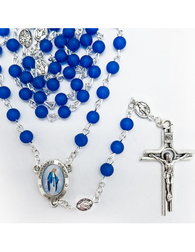 Rosario plastico Liso 6Mm Azul...
