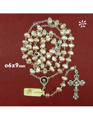 Rosario Perla Imitacion Irregular 6X9mm