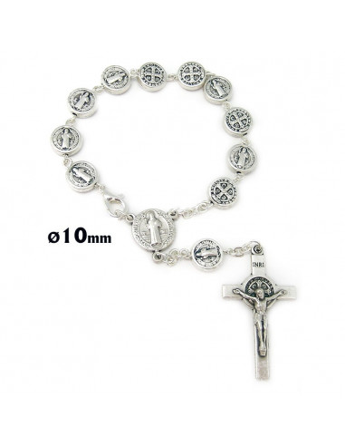 Decena Metal San Benito Redondo 10mm Mosqueton