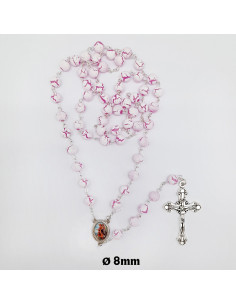 Rosario Plastico Liso Rosa...