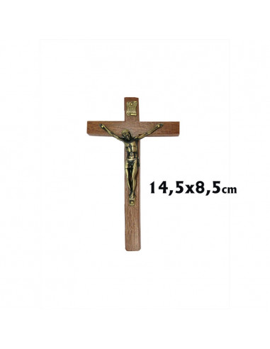 Crucifijo Madera 15x8. 5cm Cristo Metal