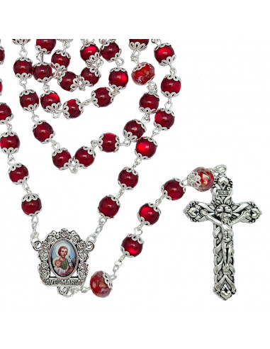 Rosario Plastico Tallado Azul Celeste...