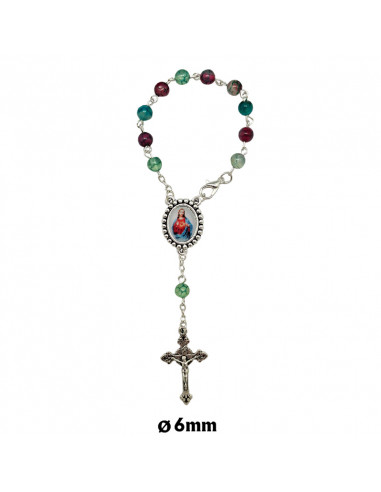 Decena Piedra Multicolor Con Mosqueton