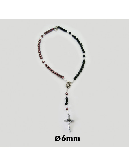 Rosario Perla Blanca 12Mm Del Matrimonio Dorado Paters Con Doble Anillo