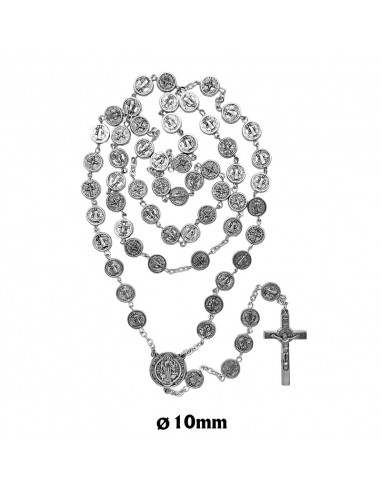 Rosario Metal Redondo Medalla San Benito