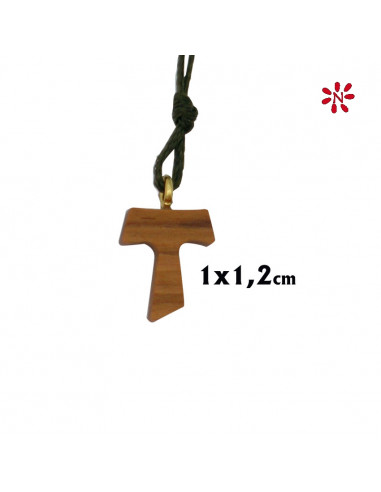 Tau Madera Olivo 1. 8x1. 6 CM Con Cordon