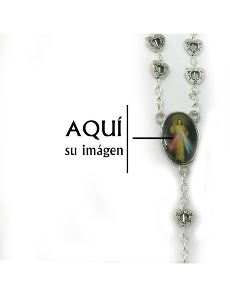 Rosario Metal Corazones Calados 6Mm