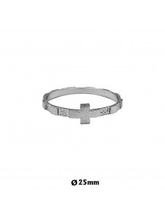Anillo Plata Liso Con Cruz...