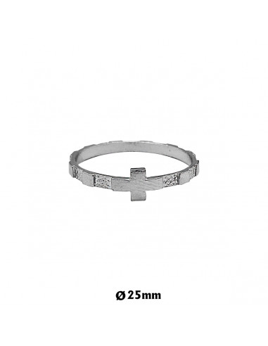 Anillo Plata Liso Con Cruz Grande 25Mm
