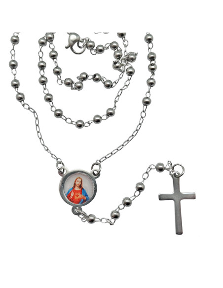 Rosario Acero 3Mm Personalizable Con Cruz