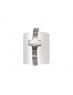 Anillo Plata Liso Con Cruz...