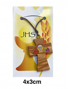 Cruz Madera Olivo Pintada...