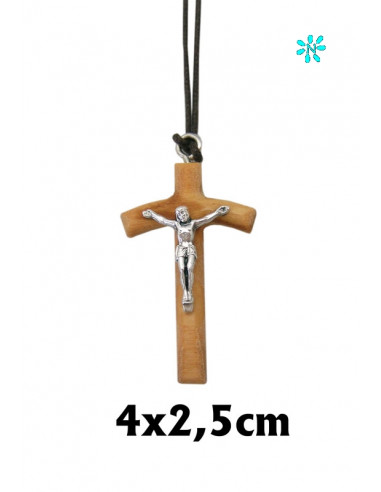 Crucifijo Madera 4. 5x2. 5 CM Con Cristo Metal