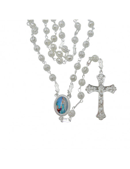 Rosario Metal 3Mm En Caja Corazon Para Personalizar