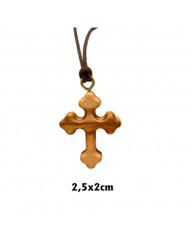 Cruz Madera Olivo 2. 5x 2cm Lobulada