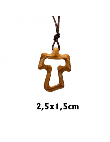 Cruz Tau Madera Olivo 2. 5x 1. 5 CM Hueca