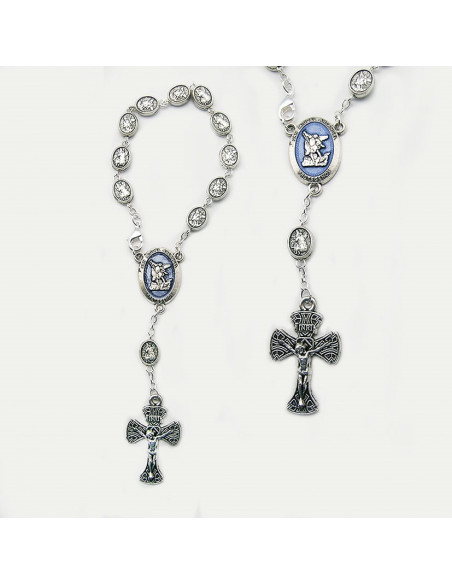 Rosario Acero Escapulario 4Mm Con Medallas 2X1.4Cm Cruz Picos Grabada Laser San Benito
