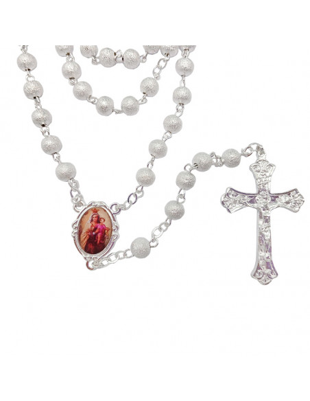 Rosario Metal 3Mm En Caja Corazon Para Personalizar