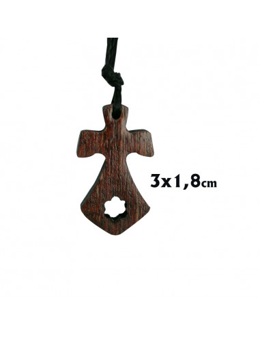Cruz Madera Centro Oval 100x60mm Caliz Y Forma Grabado Al Centro