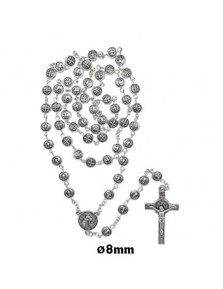 Rosario Metal San Benito 6Mm Maria Y Cruz San Benito