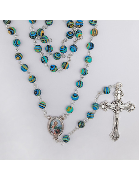 Rosario Piedra Imitacion Apatita Azul