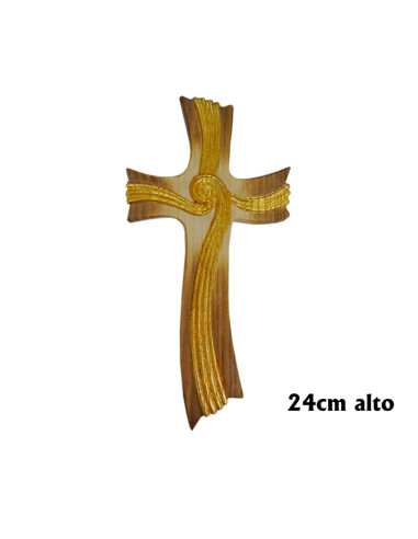 Crucifijo Madera Tallada La Vida 24Cm...