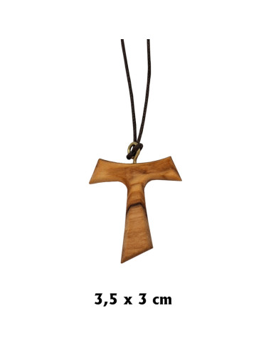 Cruz Madera Olivo Hueca 3X2cm Con Cordon
