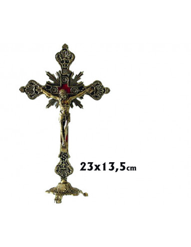 Cruz Caravaca Plateada 11x6cm con Angeles