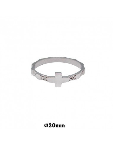 Rosario Anillo Plata Con Cruz 20Mm...